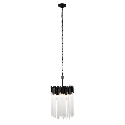 Varaluz Matrix 3 Light Pendant Matte Blac French Model: 309P03MBFG