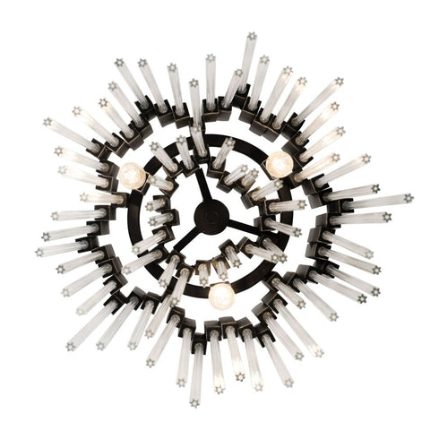 Varaluz Matrix 3 Light Pendant Matte Blac French Model: 309P03MBFG