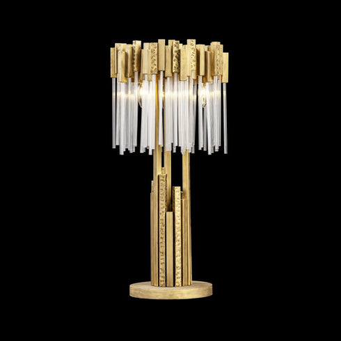 Varaluz Matrix 3 Light Table Lamp Havana Gold Model: 309T03HG