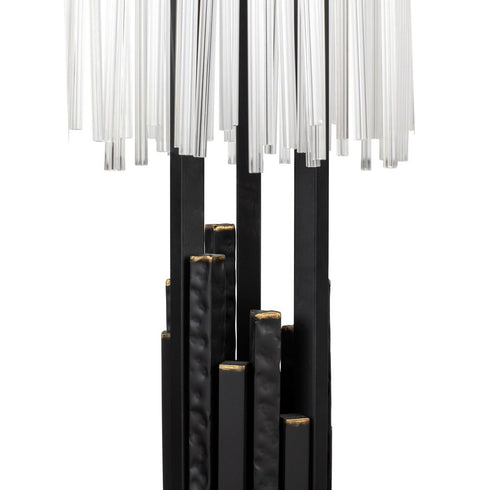 Varaluz Matrix 3 Light Table Lamp Matte Blac French Model: 309T03MBFG