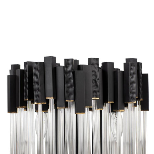 Varaluz Matrix 3 Light Table Lamp Matte Blac French Model: 309T03MBFG