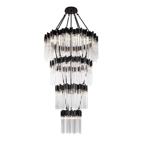 Varaluz Matrix 30 Light 4 Tier Chandelier Matte Model: 309C30MBFG