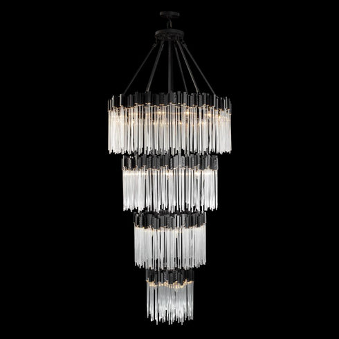 Varaluz Matrix 30 Light 4 Tier Chandelier Matte Model: 309C30MBFG