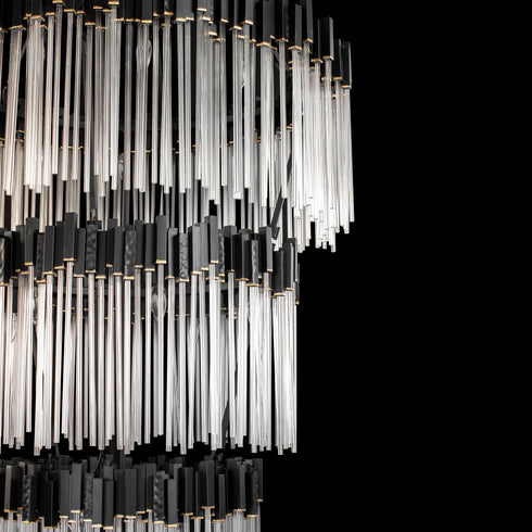 Varaluz Matrix 30 Light 4 Tier Chandelier Matte Model: 309C30MBFG