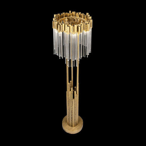 Varaluz Matrix 6 Light Floor Lamp Havana Gold Model: 309L06HG
