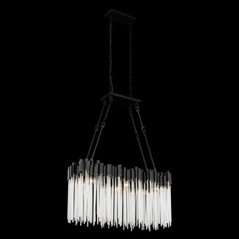 Varaluz Matrix 6 Light Linear Pendant Matte Blac Model: 309N06MBFG