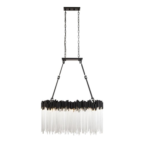 Varaluz Matrix 6 Light Linear Pendant Matte Blac Model: 309N06MBFG