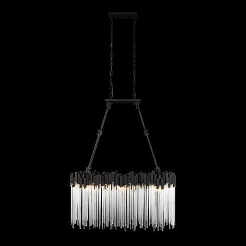 Varaluz Matrix 6 Light Linear Pendant Matte Blac Model: 309N06MBFG