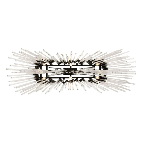 Varaluz Matrix 6 Light Linear Pendant Matte Blac Model: 309N06MBFG