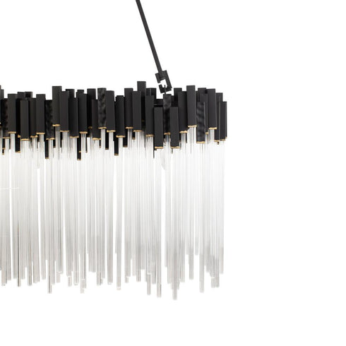 Varaluz Matrix 6 Light Linear Pendant Matte Blac Model: 309N06MBFG