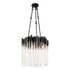 Varaluz Matrix 6 Light Pendant Matte Blac French Model: 309P06MBFG