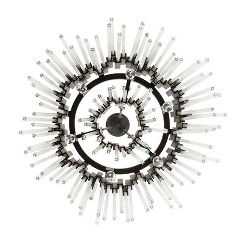 Varaluz Matrix 6 Light Pendant Matte Blac French Model: 309P06MBFG