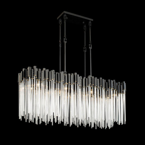 Varaluz Matrix 8 Light Linear Pendant Matte Blac Model: 309N08MBFG