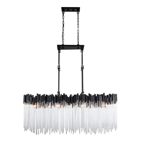 Varaluz Matrix 8 Light Linear Pendant Matte Blac Model: 309N08MBFG