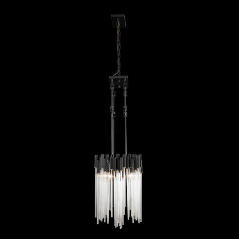 Varaluz Matrix 8 Light Linear Pendant Matte Blac Model: 309N08MBFG