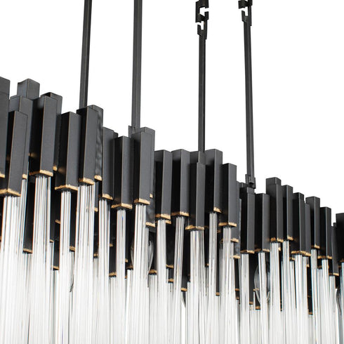 Varaluz Matrix 8 Light Linear Pendant Matte Blac Model: 309N08MBFG