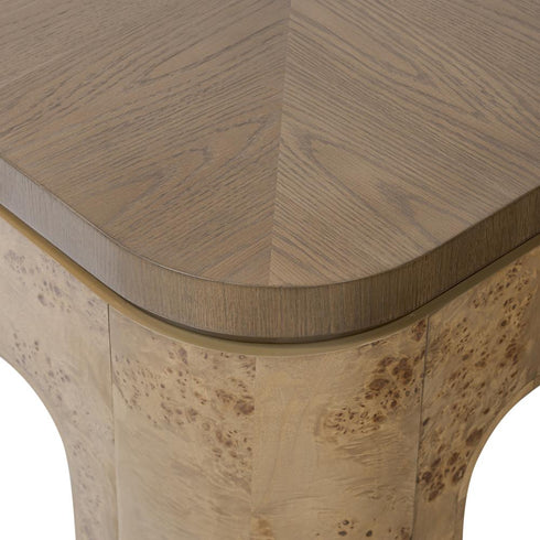 Varaluz McKinney Coffee Table Mushroom Oa Mappa Burl in Mushroom Oak/Mappa Burl Finish Model: 514TA44A