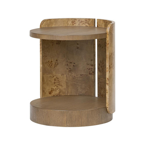 Varaluz McKinney Side Table Mushroom Oa Mappa Burl in Mushroom Oak/Mappa Burl Finish Model: 514TE20A