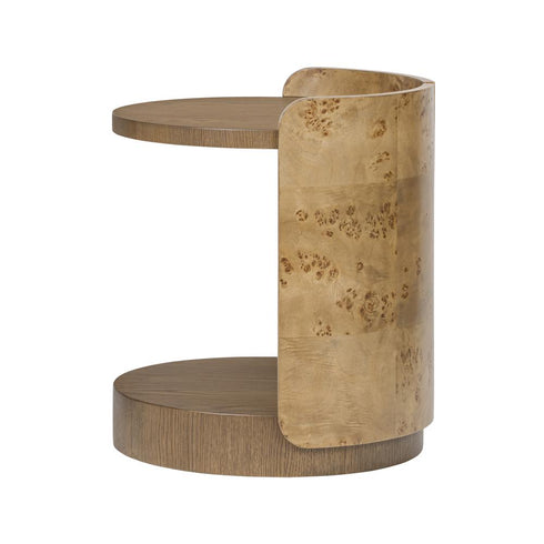 Varaluz McKinney Side Table Mushroom Oa Mappa Burl in Mushroom Oak/Mappa Burl Finish Model: 514TE20A