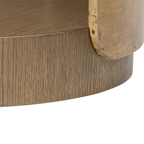 Varaluz McKinney Side Table Mushroom Oa Mappa Burl in Mushroom Oak/Mappa Burl Finish Model: 514TE20A