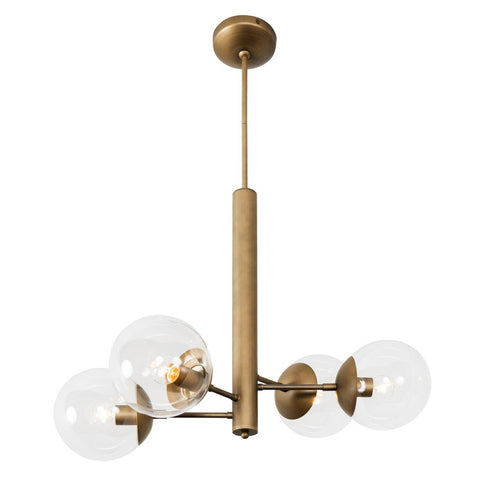 Varaluz Mid-Century Mid Century 4 Light Chandelier in Antique Brass Finish Model: 612700