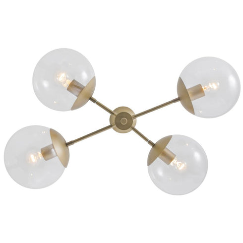 Varaluz Mid-Century Mid Century 4 Light Chandelier in Antique Brass Finish Model: 612700