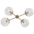 Varaluz Mid-Century Mid Century 4 Light Chandelier in Antique Brass Finish Model: 612700