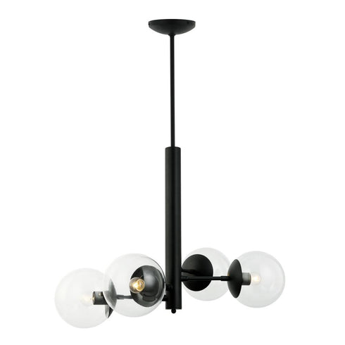Varaluz Mid-Century Mid Century 4 Light Chandelier in Black Model: 373C04BL