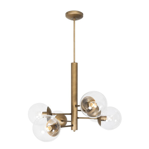 Varaluz Mid-Century Mid Century 6 Light Chandelier in Antique Brass Finish Model: 612720