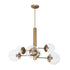 Varaluz Mid-Century Mid Century 6 Light Chandelier in Antique Brass Finish Model: 612720