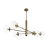 Varaluz Mid-Century Mid Century 6 Light Linear Pendant in Antique Brass Model: 612750