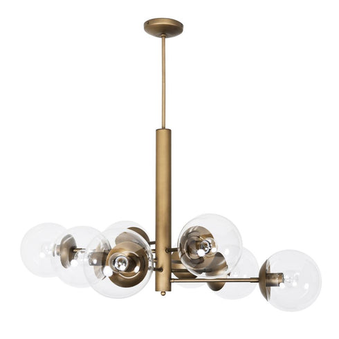 Varaluz Mid-Century Mid Century 8 Light Chandelier in Antique Brass Finish Model: 612730