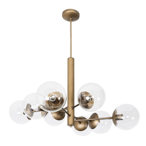 Varaluz Mid-Century Mid Century 8 Light Chandelier in Antique Brass Finish Model: 612730