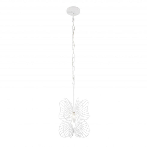 Varaluz Monarch Butterfly 1 Light Mini Pendant in White Model: 330M01WH