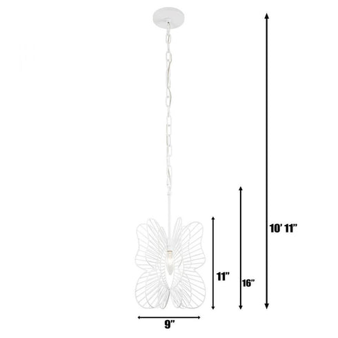 Varaluz Monarch Butterfly 1 Light Mini Pendant in White Model: 330M01WH