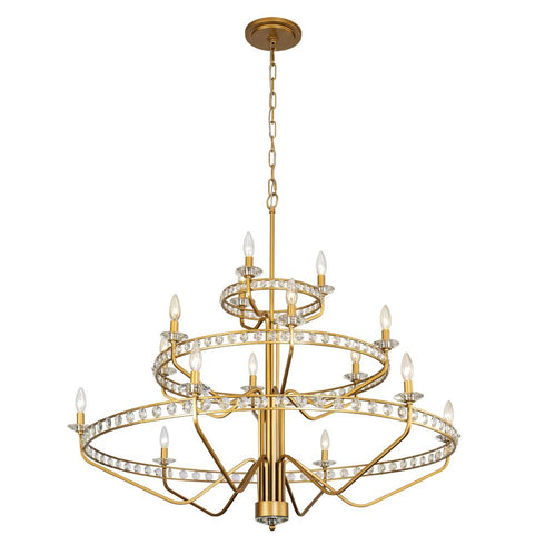 Varaluz Monroe 15 Light 3 Tier Chandelier Antique Model: 363C15AG