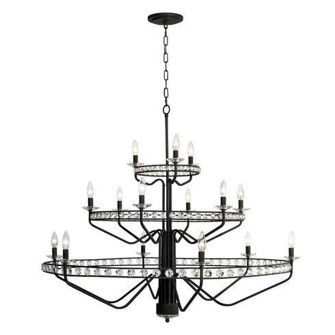 Varaluz Monroe 15 Light 3 Tier Chandelier Carbon Model: 363C15CB