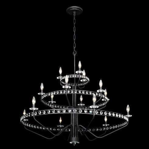 Varaluz Monroe 15 Light 3 Tier Chandelier Carbon Model: 363C15CB