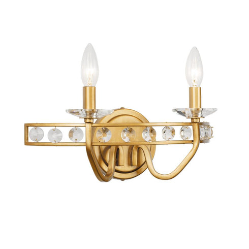 Varaluz Monroe 2 Light Crystal Bath Antique Gold Model: 363B02AG