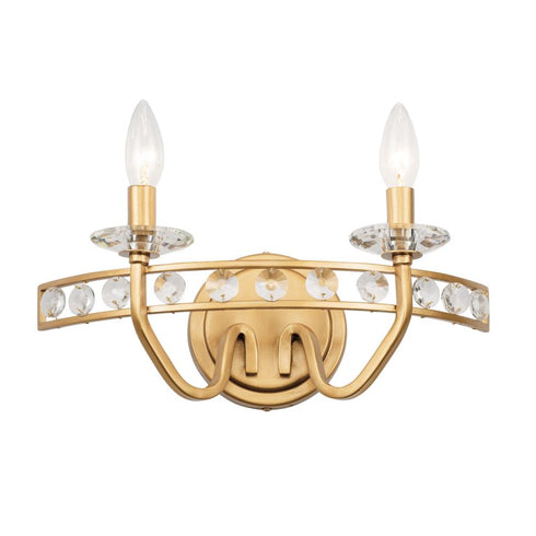 Varaluz Monroe 2 Light Crystal Bath Antique Gold Model: 363B02AG