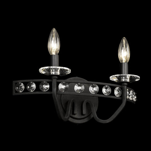 Varaluz Monroe 2 Light Crystal Bath Carbon Model: 363B02CB