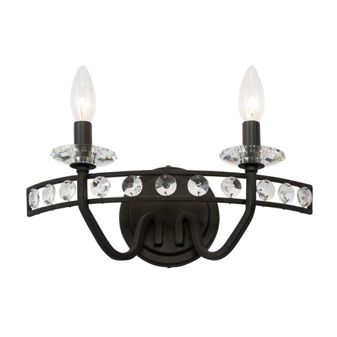 Varaluz Monroe 2 Light Crystal Bath Carbon Model: 363B02CB