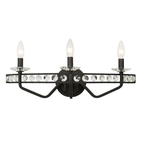Varaluz Monroe 3 Light Crystal Bath Carbon Model: 363B03CB