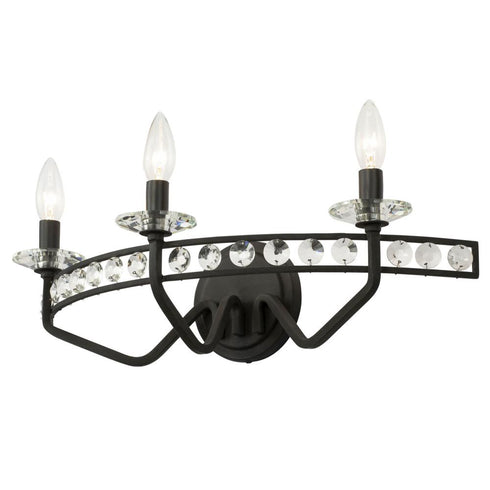 Varaluz Monroe 3 Light Crystal Bath Carbon Model: 363B03CB