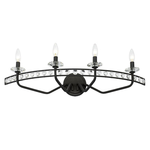 Varaluz Monroe 4 Light Crystal Bath Carbon Model: 363B04CB