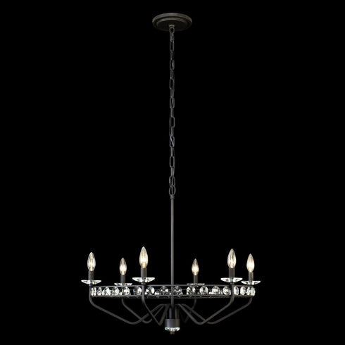 Varaluz Monroe 6 Light Chandelier Carbon Model: 363C06CB