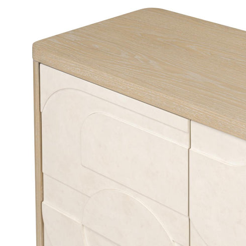 Varaluz Montage Credenza Light Oa Parchment Wood in Light Oak/Parchment Wood Finish Model: 522ST54A