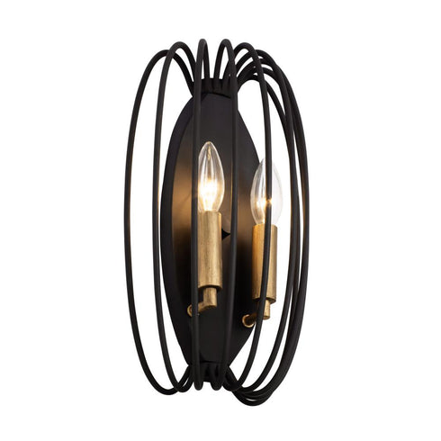 Varaluz Nico 2 Light Sconce Carbo Havana Gold Model: 375W02CBHG
