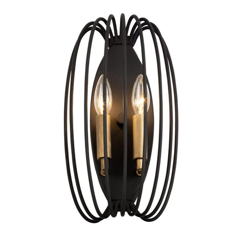 Varaluz Nico 2 Light Sconce Carbo Havana Gold Model: 375W02CBHG