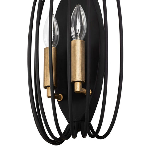Varaluz Nico 2 Light Sconce Carbo Havana Gold Model: 375W02CBHG